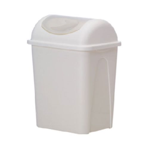 Bote para basura con balancín de 17 lt Sablón Blanco tapa translúcida